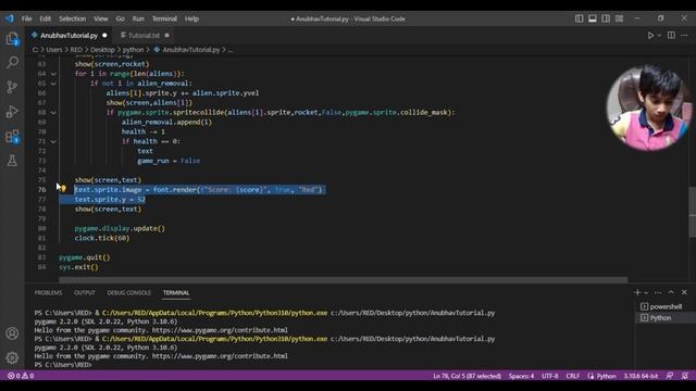 Space Dodger Game Tutorial -4 and Final part :PyGame Text Display and Final Scores ! смотреть онлайн