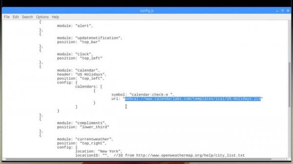 Magic Mirror - 2 - Configuration, Default Module Usage Raspberry Pi