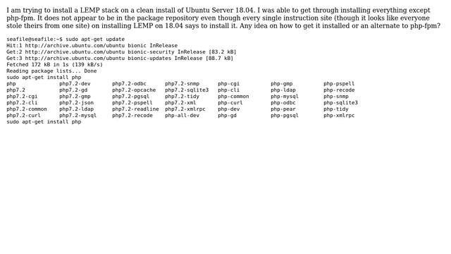 Ubuntu: How to install PHP-FPM on Clean Install of Ubuntu 18.04 Server? смотреть онлайн