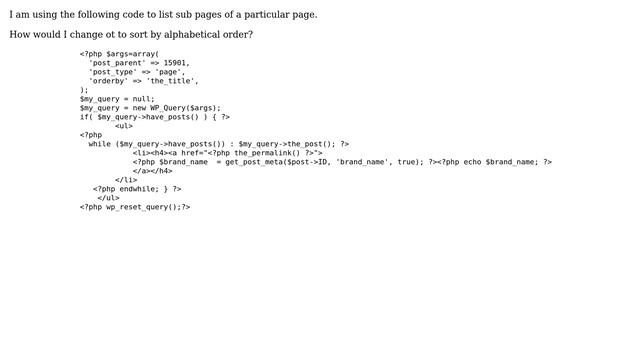 Wordpress: List child pages alphabetically смотреть онлайн