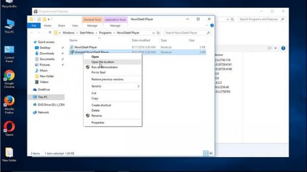 How to Uninstall NowUSeeIt Player v1.6 on Windows 10