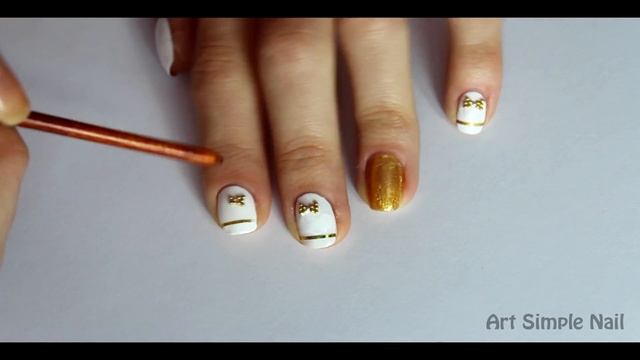 Маникюр на коротких ногтях "Бантики" | Bow Design on Short Nails смотреть онлайн