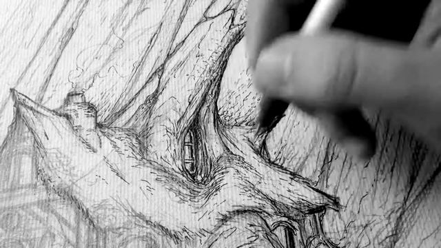 "Cabin" time-lapse drawing by James Gardiner смотреть онлайн