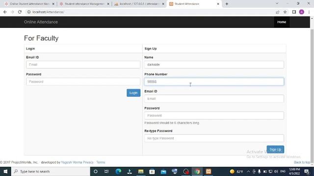 online students attendance Management system project in PHP with source code смотреть онлайн