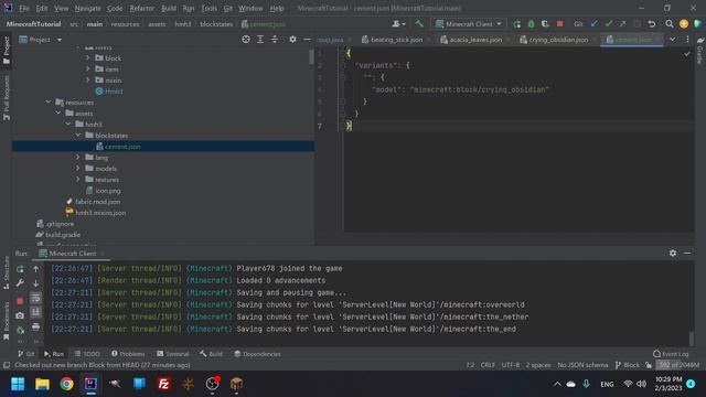 Minecraft 1.19.3 Fabric Mod Tutorial #5 Mod Blocks (Cement)