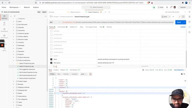 commercetools Product Projections Search Facet & Filter query смотреть онлайн
