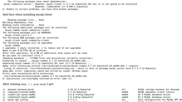 Ubuntu: (K)Ubuntu 16.04 can't install mysql server unmet dependencies смотреть онлайн