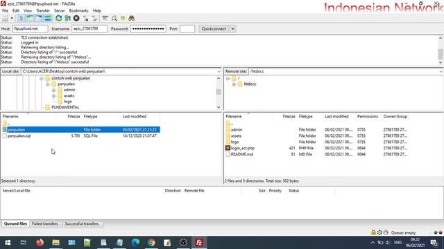 CARA MENGGUNAKAN FILEZILLA UNTUK TRANSFER FILE HOSTING