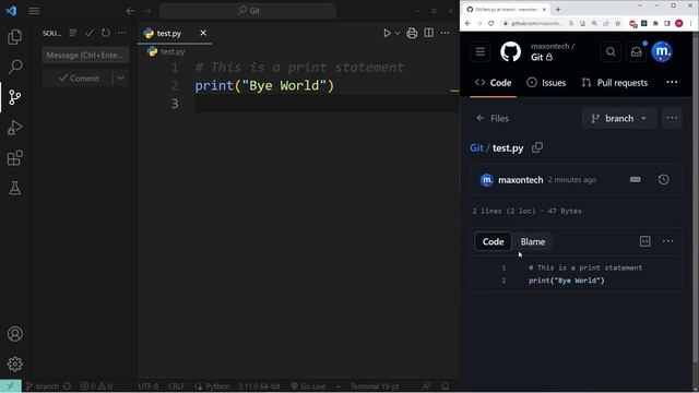 Using Git & GitHub in VSCode: Branches, Pull Requests & Merges смотреть онлайн