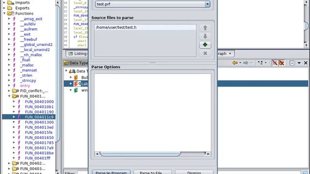 Ghidra: Data Type Manager / Archives And Parse C Source... (resolve Function Signatures)