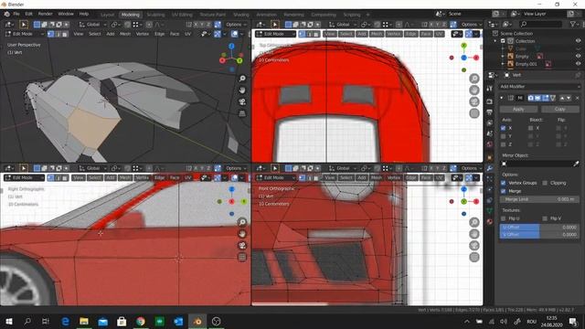 Modeling a Porsche 911 GT3 in blender using blueprints смотреть онлайн