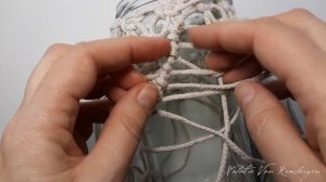 Подсвечники в технике макраме - плетение на банке