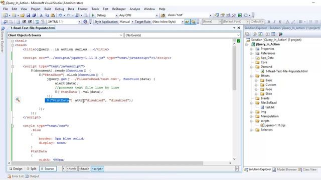 How to read file using jQuery смотреть онлайн