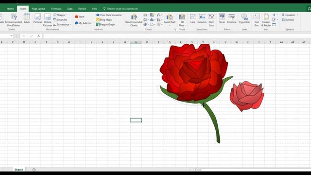 HOW TO DRAW & PAINT USING MICROSOFT EXCEL l ROSE смотреть онлайн