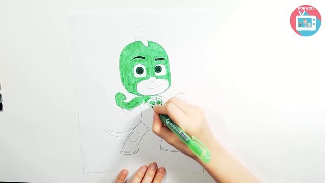 How to Paint Gekko from PJ Masks | Coloring book PJ Masks | Coloring Pages for Kids #2 ? смотреть онлайн