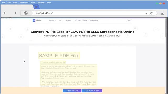 How to convert PDF to Excel or CSV using DeftPDF tool смотреть онлайн