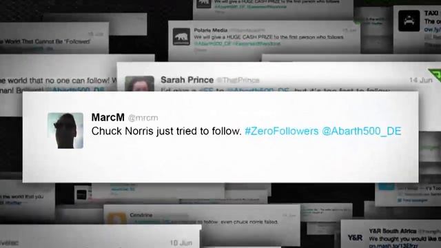 Abarth 500 #ZeroFollowers -- The World's first Twitter Account you can't follow смотреть онлайн