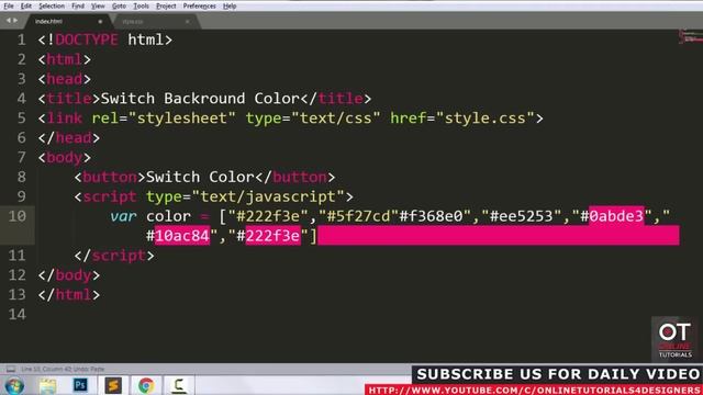 Change Background Color On Click - HTML CSS and Javascript смотреть онлайн