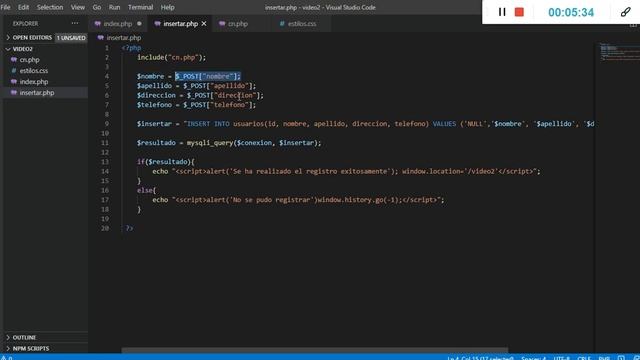 Conexión a base de Datos con php y Mysql, inserción de datos смотреть онлайн