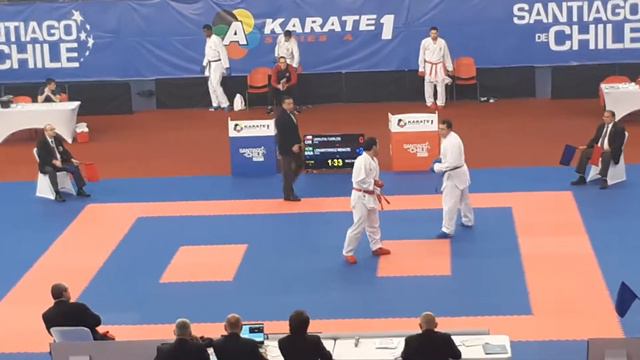 Carlos urrutia (CHI) vs Renato Lenartowics (BRA) Male Kumite 84+ K1 serie A Santiago de Chile. смотреть онлайн
