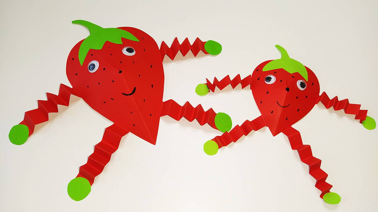 Клубника из бумаги своими руками. Летняя оригами поделка. смотреть онлайн