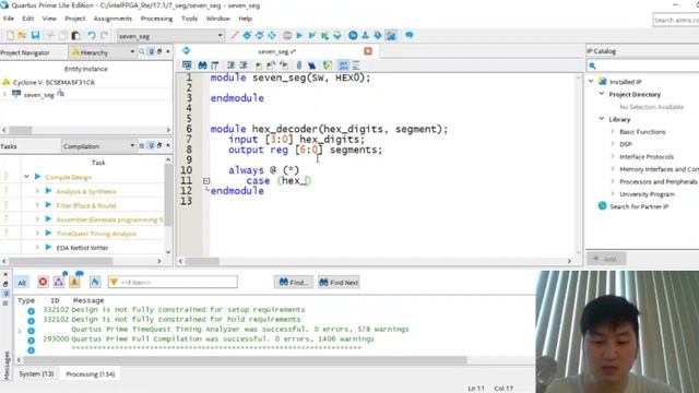 7 Segment Hex decoder- FPGA Verilog Tutotial смотреть онлайн