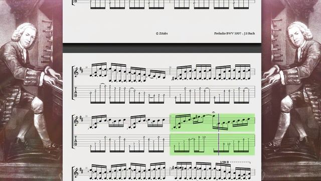 Johann Sebastian Bach - Preludio BWV 1007 (Cello Suite No.1) Guitar tab, Tablatura смотреть онлайн