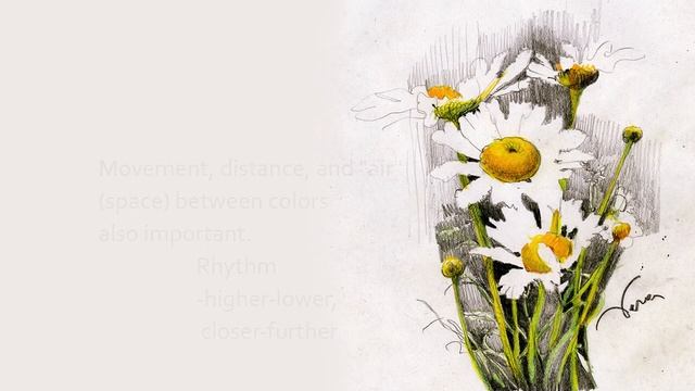 Рисунок цветными карандашами. Ромашки. An illustration lesson. Sketch with Vera Kalchenko (Eng subs смотреть онлайн