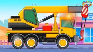 Изучаем строительный транспорт и спецтехнику для детей. Обучающий мультик для самых маленьких