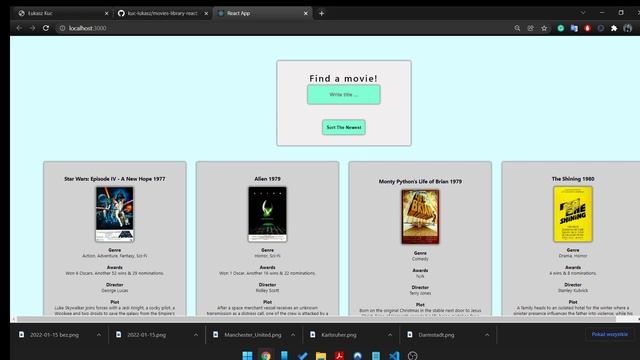 Find a movie, searching app in React library смотреть онлайн