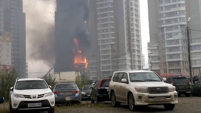 Пожар Красноярск 21 сентября 2014 на улице Шахтеров смотреть онлайн