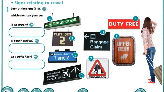 Excel 8th grade. Module 7.Travel and Transport. Signs relating to travel смотреть онлайн
