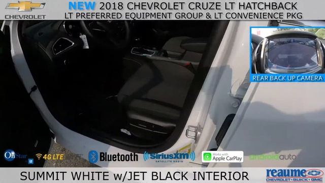 ReaumeChev NEW 2018 Chevrolet Cruze LT Hatchback 18-1160 смотреть онлайн