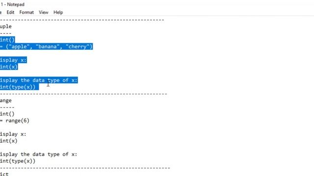 python beginners: Data Type (code with example) смотреть онлайн