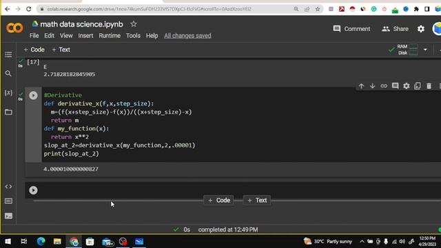 Partial Derivative | Python | Algorithm in mathematics #rlanguagestatistics смотреть онлайн