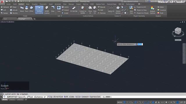 Autocad Tutorial How To Use Offset And Trim Surface Command смотреть онлайн