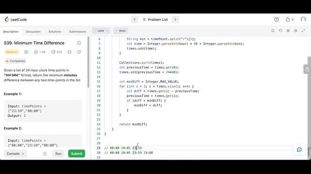 Leetcode 539: Minimum Time Difference смотреть онлайн