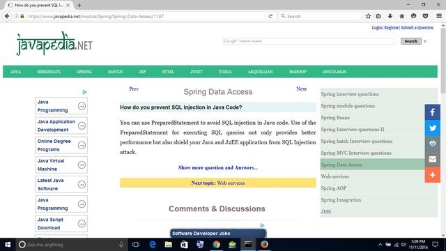 How do you prevent SQL Injection in Java Code?
| javapedia.net смотреть онлайн