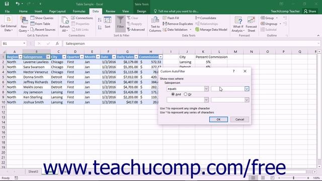 Excel 2016 Tutorial Using a Custom AutoFilter Microsoft Training Lesson смотреть онлайн