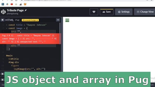 JS Object And Array In Pug смотреть онлайн