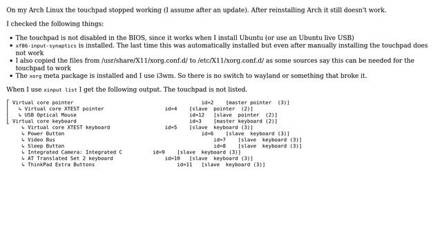 Unix & Linux: Touchpad stopped working смотреть онлайн