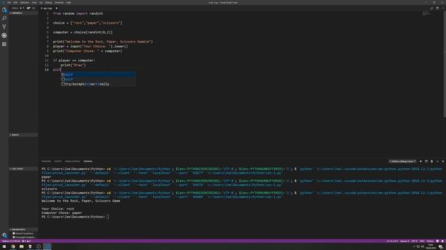 Python Programming - Creating a Rock, Paper, Scissors Game смотреть онлайн