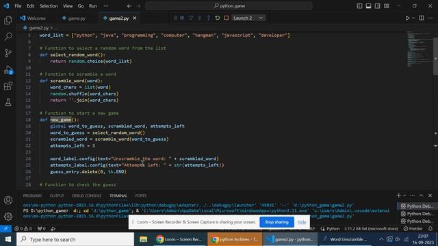 Create word Spelling game (unscramble ) using python смотреть онлайн