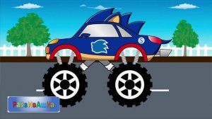 Собираем монстр трак для Соника Суперёжика  Мультики про машинки