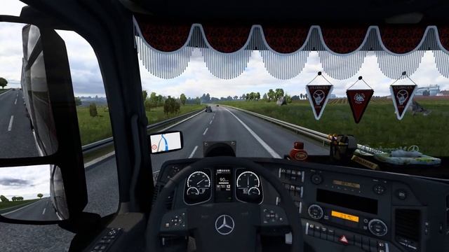 Euro Truck Simulator 2 1.47 | Mercedes-Benz Actros MP4 By Schumi | Short Drive | ETS2 Mods смотреть онлайн
