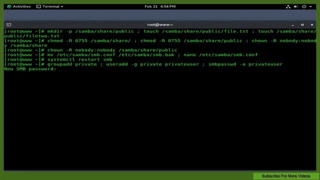 Samba Server on Rocky Linux 8.5 | Create a Private Share Directory смотреть онлайн