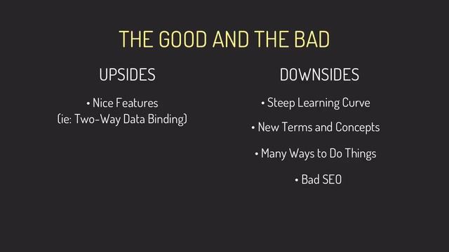 The Good and Bad Facts of Angular (AngularJS). Angular VS SEO. смотреть онлайн