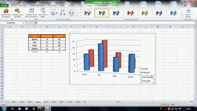 Creación de gráficos en Excel # 3 - Gráficos con perspectiva 3D смотреть онлайн