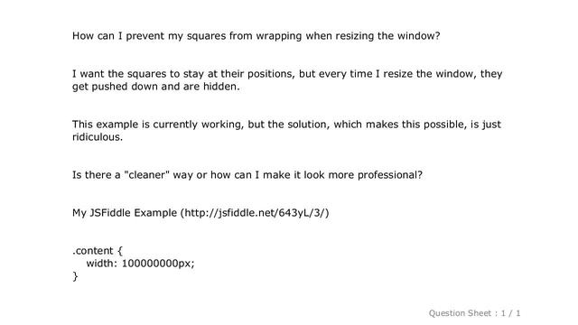 HTML : Prevent elements from wrapping when resizing the window смотреть онлайн