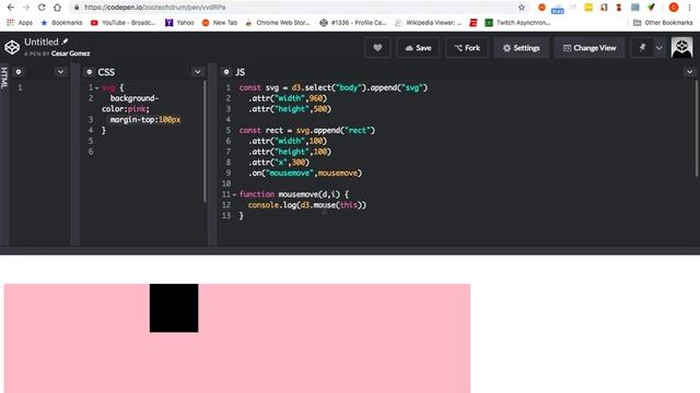 example of D3.mouse method for d3.js смотреть онлайн